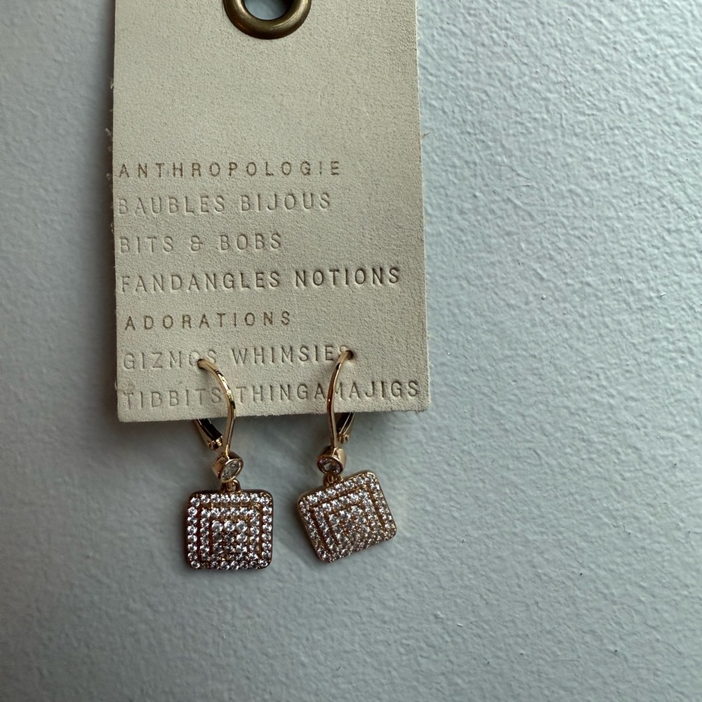 Anthropologie Gold Geometric Dangle Earrings